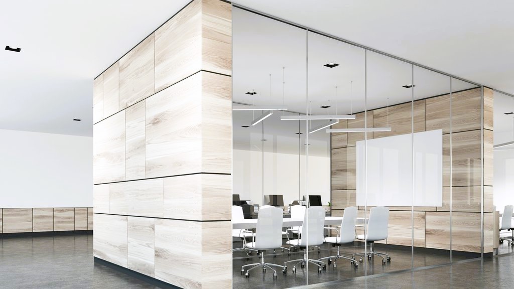 Conference room glass walls